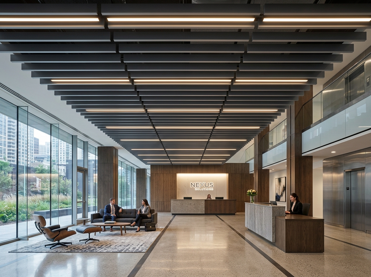 linear aluminum suspended baffles ceiling